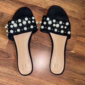 a new day Black Pearl Embellished Sandals